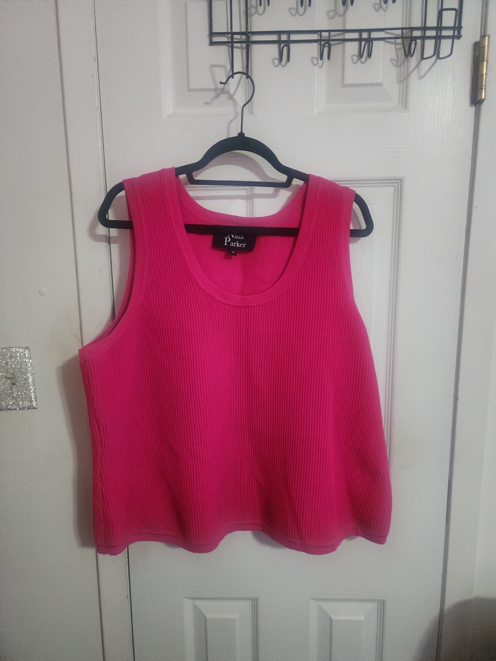 Vince Camuto Parker Hot Pink Ribbed Tank Top